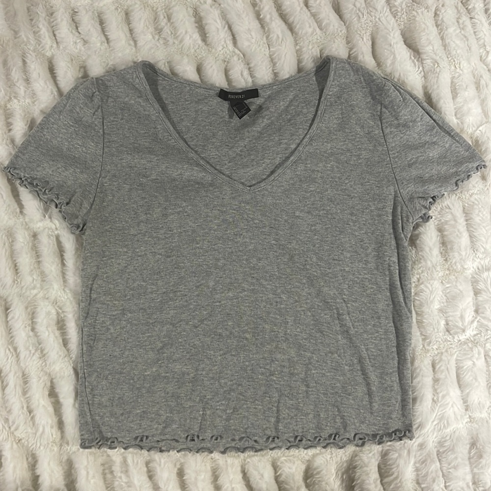 WOMEN’S CROP TOP GREY/GRAY LARGE